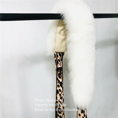 White Real Fox Fur Scarf Ribbon Collar Jacket Fur Shawl Stole Wrap Neck Warmer • $27