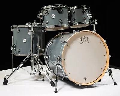 DW Design Series 4pc Drum Set - Steel Grey 10/12/16/22 • $1599