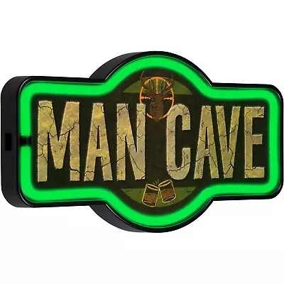 Man Cave LED Neon Sign Retro Home Decor (17” X 9.5” X 2”) • $39.99