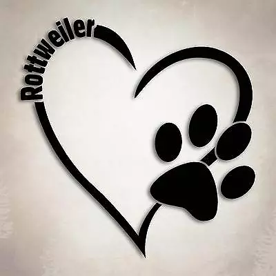 Rottweiler Dog Love Decal Paw Heart Sticker Car Laptop Rotty Puppy Animal Rescue • $4.99