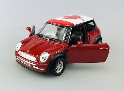 Welly Mini Cooper Red With Canada Flag 1:34 Die Cast Metal Model New In Box • $9