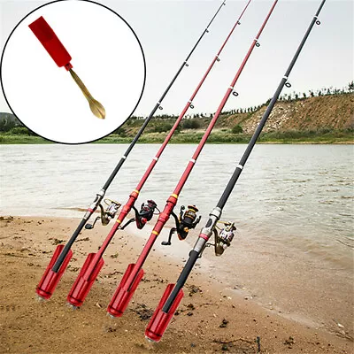 $13.09 • Buy Stainless Steel Fishing Rod Stand Support Ground Holder Adjustable Pole Tool AUS