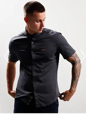 Mens Hugo Boss Biada Short Sleeve Shirt Size Large RRP£99 • £55