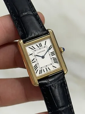 Cartier Tank Solo 2743 W5200002 18k Yellow Gold Quartz Women's Watch • $3995
