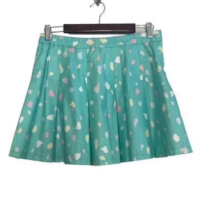 Vintage Skirt Womens Medium Pleated Mini Blue Cotton Tennis Golf Preppy 80s • $15.93