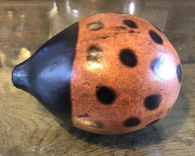 £2.99 • Buy Large Hand Painted Hedgehog Style Brown Bean/pod,  Rattles When Shaken 4 1/2”
