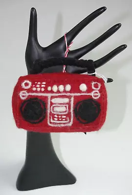 Large 5  Boombox Red Felt Christmas Ornament Radio Music Retro 90's Y2k Theme • $12.97