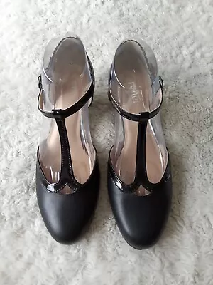 Hotter Rumba Black T-bar Mary Jane Shoes Size Uk 5.5 • £7.99