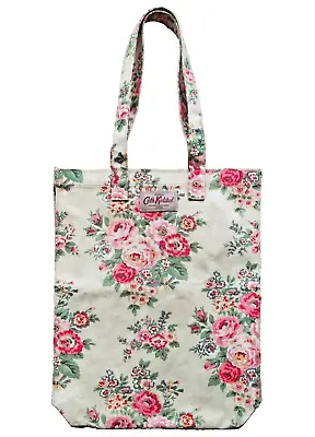 Cath Kidston Bag White Floral Tote Shopper Large Rose Oilcloth Logo 32x41x8cm • £22.95