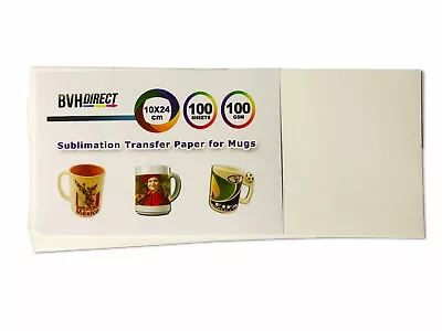 £6.95 • Buy Mug Size Pre-Cut Sublimation Paper 100gsm (100 Sheets) For EPSON, RICOH,