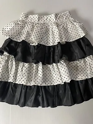 Vintage Retro Handmade Girls Black White RaRa Skirt Size 8/10 Check Measurements • $27.99