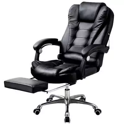 Executive Office Chair PU Leather Massage Computer Gaming Gas Lift Seat Footrest • $129.99