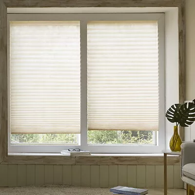 [4Pack] Cappuccino-RV Trailer Pleated Blind Shades (35x90 ) Cordless Self Blind • $44.95