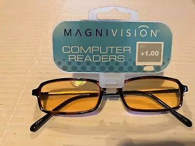 MAGNIVISION By FOSTER GRANT COMPUTER READING GLASSES With AMBER LENS • $17.99