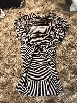 Preen By Thornton Bregazzi Striped Gray Dress Size S Small Polyester Blend • $9.99