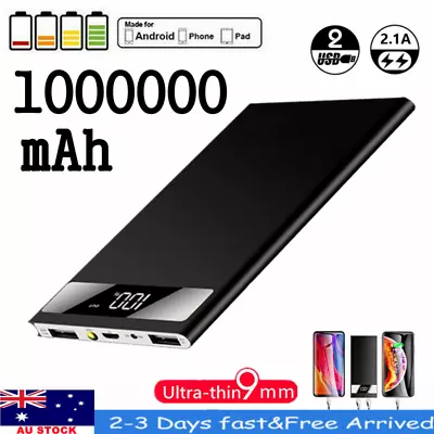 $28.99 • Buy 1000000mAh Portable Power Bank 2 USB External Battery Pack Fast Charging Charger
