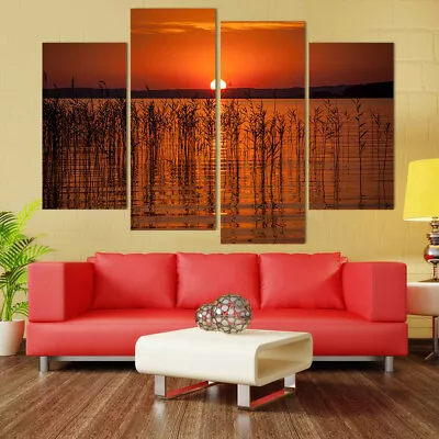 Sunset Calm  Art  Canvas  Painting Prints 4 Piece  Modular   • $38.05