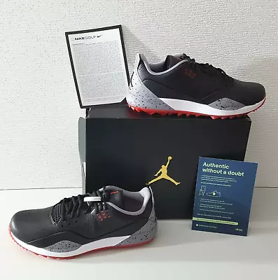 $491.63 • Buy 'Jordan Adg 3' New Men's Spikeless Black/Cement/Red Golf Shoes Size 12
