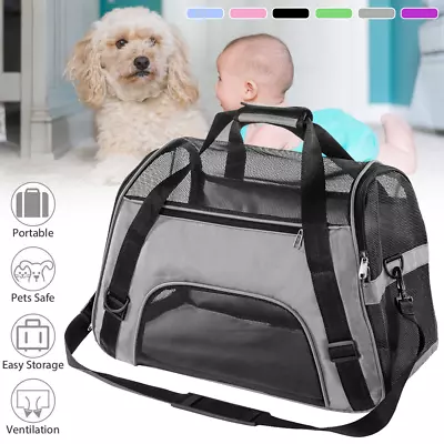 Large Pet Carrier Bag Fabric Portable Soft Folding Dog Cat Puppy Travel Cage NEW • £5.99