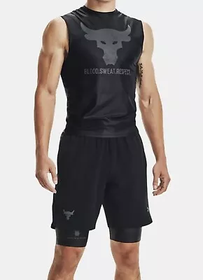 Under Armour  Project Rock Iso-Chill Compression Black Shorts Men's Size Small • $49