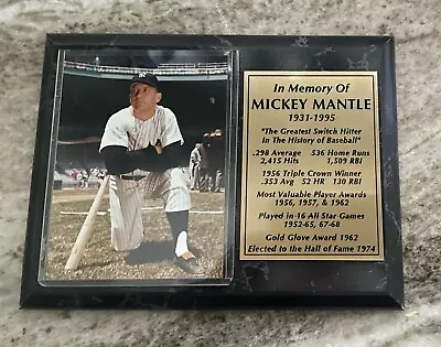In Memory Of Mickey Mantle Plaque And Photo Insert Excellent Cond. New • $20