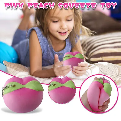 $15.79 • Buy Fidget Toy Simulation Squishy Peach Squeeze Stress Toy Relief Anti-Anxiety Toys