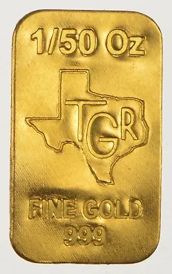 GOLD TGR BAR 1/5Oth Troy OZ 24K PURE SOLID PREMIUM BULLION 9999 FINE INGOT • $65.54