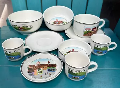 Villeroy & Boch 10-PC DESIGN NAIF Luxembourg BOWLS ASHTRAY DEMITASSE CUPS TRAY + • $69