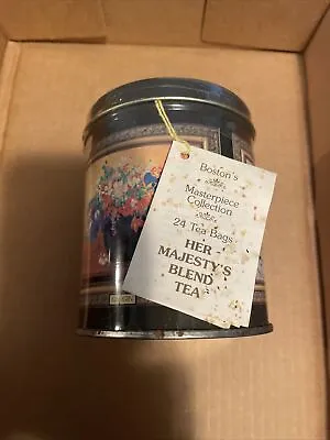 Vintage Tin Metal Can Boston’s Tea Her Majesty’s Blend HMB Never Opened • $10