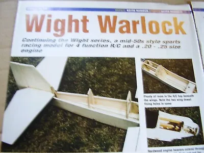 Original Model Aircraft Plan Wight Warlock 40  Span Sports 2004 Free Uk Post • £6