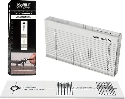 LP Vinyl Tonearm VTA Cartridge Azimuth Alignment Ruler Alignment Protractor Set • $14.99