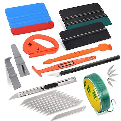 Car Wrapping Tools Vinyl Kit Wrap Cut Tape Film Tucking Felt Squeegee Scraper US • $18.04