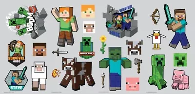 New RMK5366SCS Minecraft Characters Peel & Stick Wall Decals Video Game Stickers • $14.96