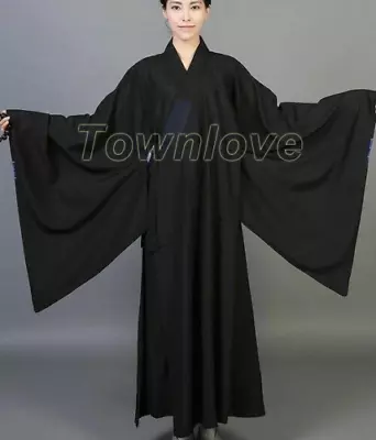 Buddhist Monk Shaolin Dress Meditation Haiqing Robe Long Gown Kung Fu Suit • $29.05