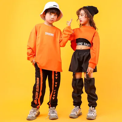 £11.66 • Buy Kids Street Dance Costume Girls Jazz Dance Clothes Boys Hip Hop Performance Suit