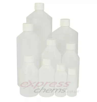 HDPE Plastic Bottles & White Screw Cap - 30ml To 1 Litre - 24 Hour Dispatch (L) • £4.99