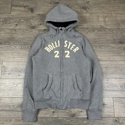 Vintage Hollister Sweatshirt Adult Medium Gray Hoodie Strands Point Sherpa Lined • $39.95