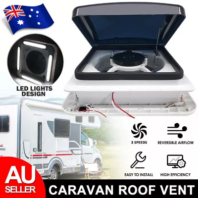 Shower Roof Hatch LED Lights Vent Exhaust Caravan Fan Camper RV Motorhome AU • $121.95