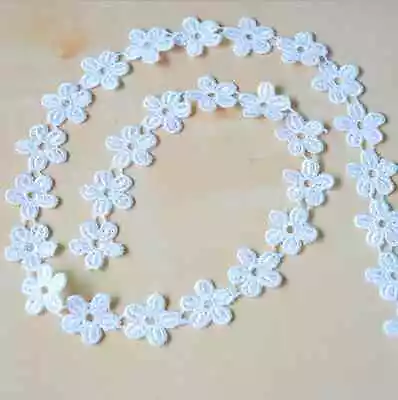 £2.87 • Buy 3 Yards Flowers Cotton Crochet Lace Trim Wedding Bridal Ribbon Sewing Craft