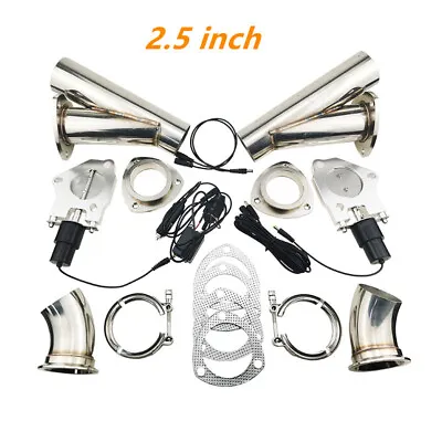 2.5'' Pair Electric Exhaust Cut Out Valve System Pipe Kit Manual Switch Control • $223.72