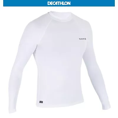 £14.99 • Buy Olaian Mens 100 Long Sleeve Uv Protection Surfing Top T-Shirt White