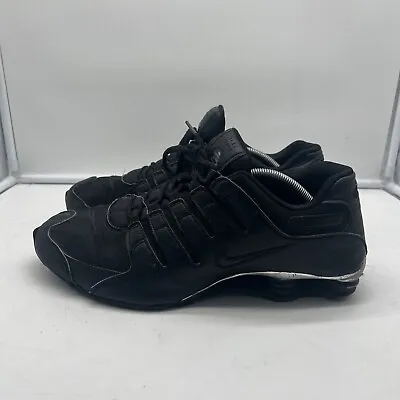 RARE Nike Shox NZ PRM Triple Black Chrome Mens Shoes 536184-001 Size 11.5 • $60