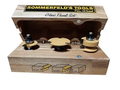 Sommerfeld's Woodworking 3 Piece Ogee Glass Panel Door Set 1/2-Inch Shank • $159.90