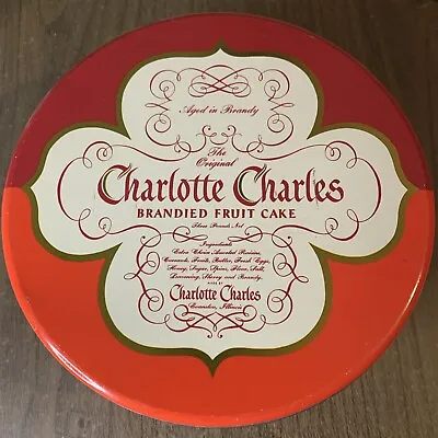 Vtg Charlotte Charles Brandied Fruit Cake Empty Tin - Evanston IL • $15