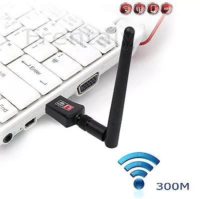 #2 W/Antenna 300M 300Mbps Mini Wireless USB Wifi Adapter Network 802.11n/g/b • $9.98