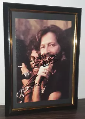 Eric Clapton Keith Richards- Hand Signed With Coa - Framed Rolling Stones 8x10 • $320