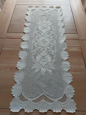 Vintage Cream Lace Table Runner 15x39 Inches • £12.99
