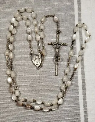 Vintage Rosary Mother Of Pearl Beads Christian H66 • $29.99
