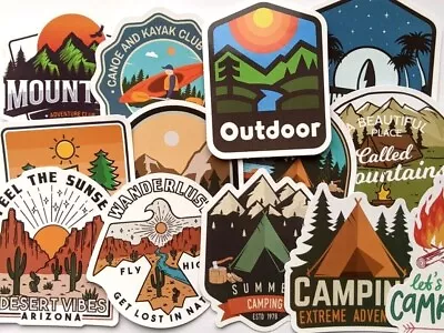 Hiking Stickers Waterproof Vinyl Sticker For Laptop / Phone / Suitcase / Bike • £3.39