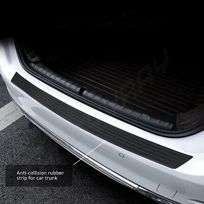 Rubber Rear Bumper Protector Trim Strip Car Trunk Sill Guard Scratch Pad • $13.29